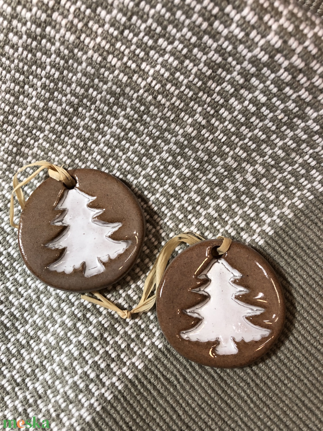 Karácsonyfa dísz - terrakotta - karácsony - karácsonyi lakásdekoráció - karácsonyfadíszek - Meska.hu