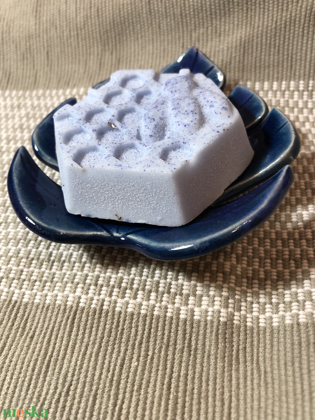 Indigókék kerámia szappantartó  - otthon & életmód - fürdőszoba - szappantartó - Meska.hu