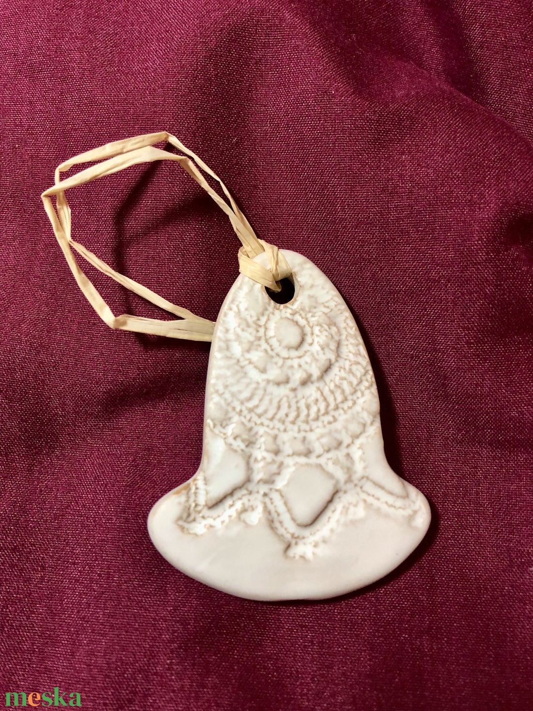 Fehér harang karácsonyi dísz - karácsony - karácsonyi lakásdekoráció - karácsonyfadíszek - Meska.hu