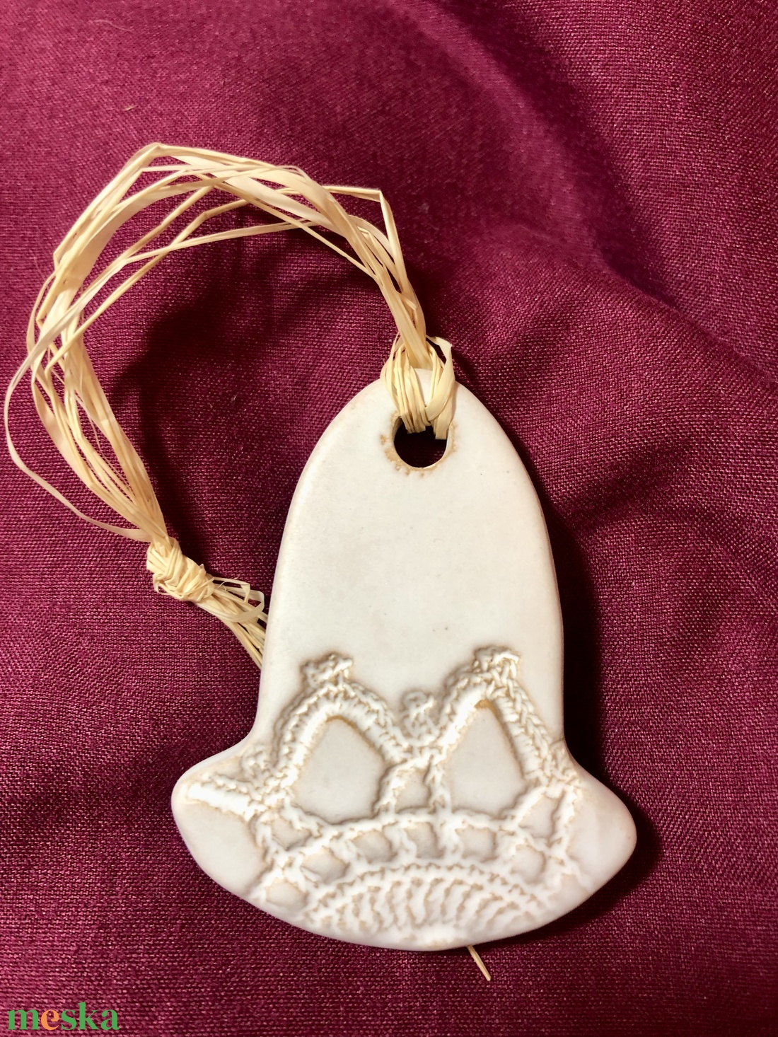 Fehér harang karácsonyi dísz - karácsony - karácsonyi lakásdekoráció - karácsonyfadíszek - Meska.hu