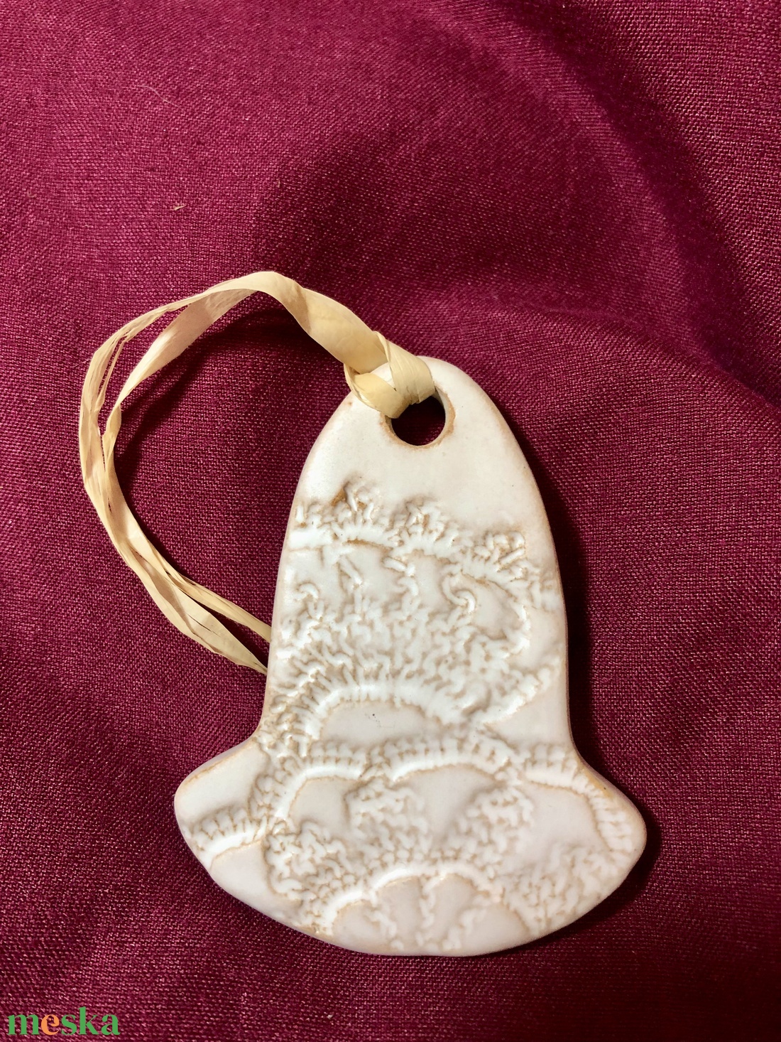 Fehér harang karácsonyi dísz - karácsony - karácsonyi lakásdekoráció - karácsonyfadíszek - Meska.hu