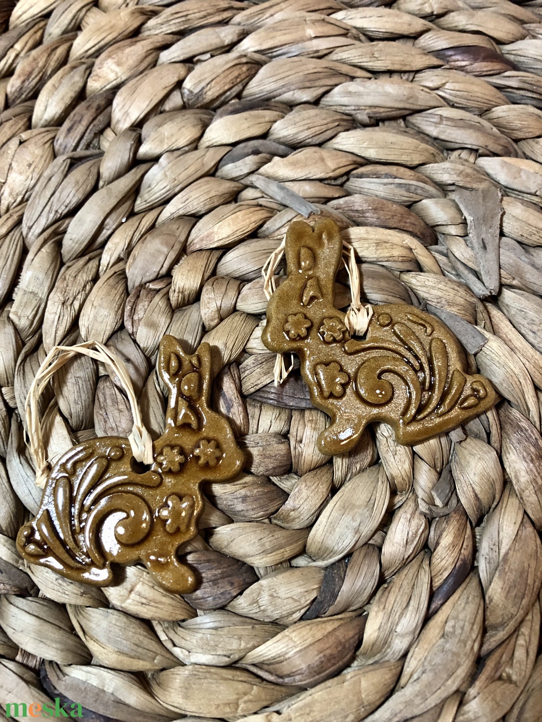 Barna nyuszi függő - otthon & életmód - dekoráció - húsvéti asztaldíszek - Meska.hu