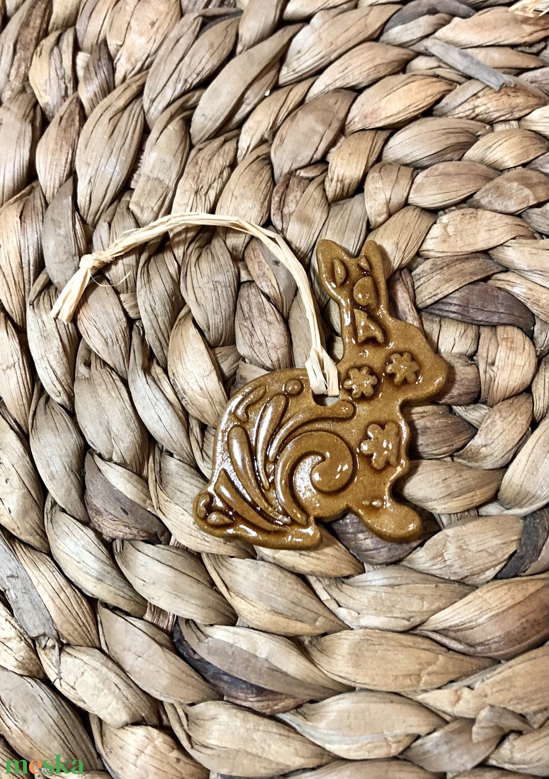 Barna nyuszi függő - otthon & életmód - dekoráció - húsvéti asztaldíszek - Meska.hu