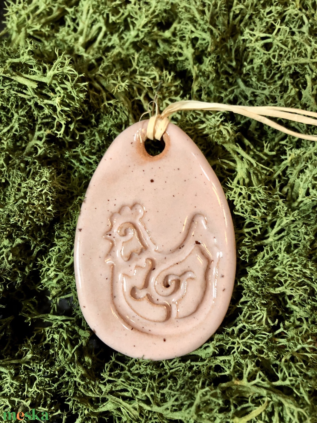 Rózsaszín csirkés tojás függő dísz - ünnepi díszek, dekorációk - húsvéti díszek és dekorációk - húsvéti tojásfadíszek - Meska.hu