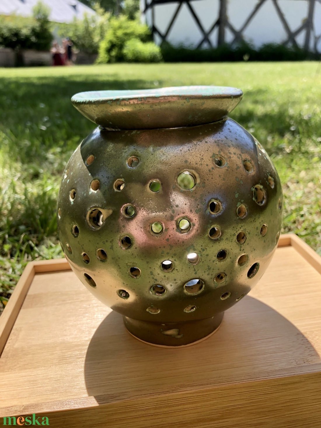 Menta-patina illóolaj-párologtató gömb - otthon & életmód - gyertya, illat, aroma - párologtató - Meska.hu