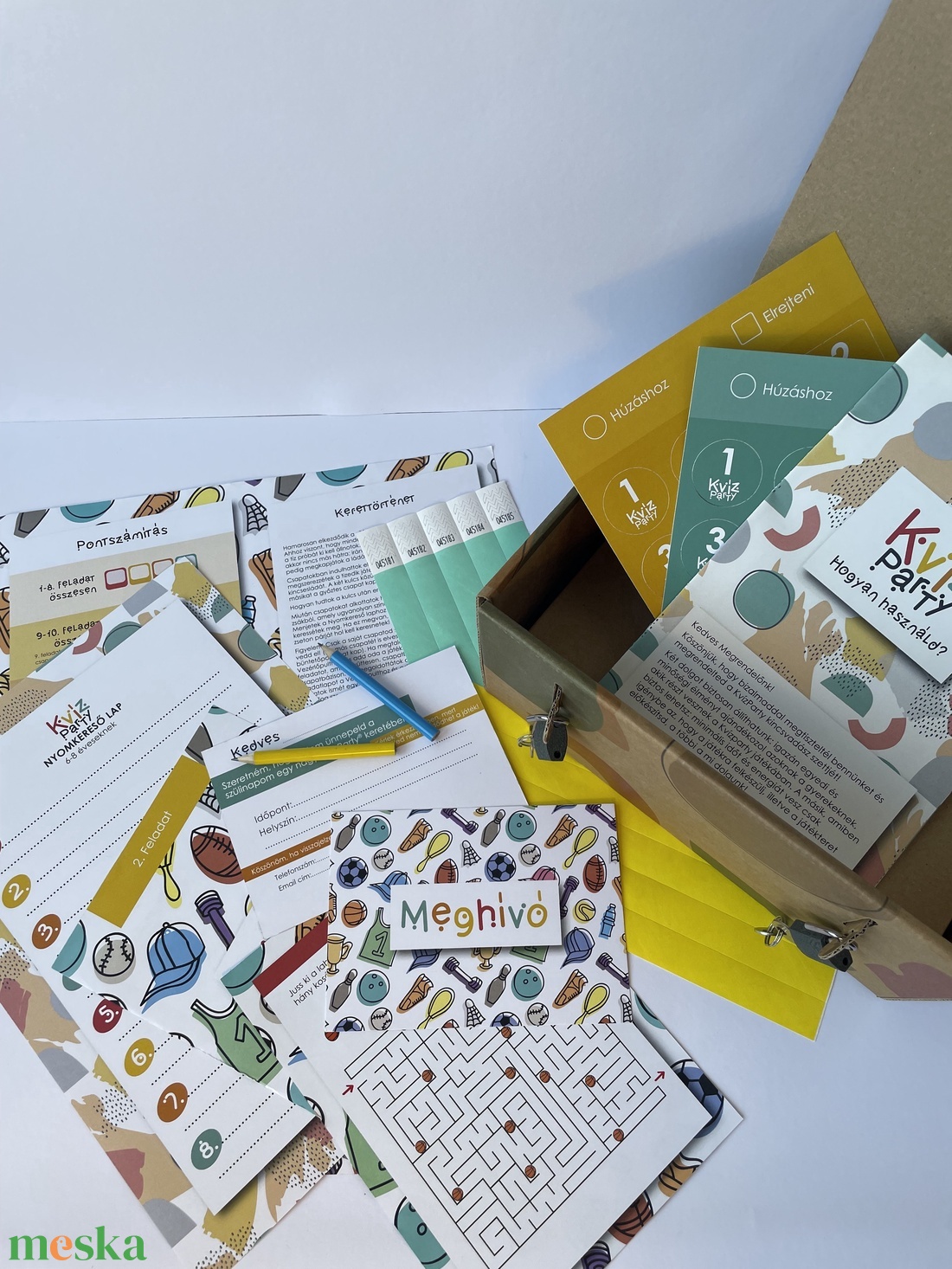 Szülinapi zsúr könnyedén! Kvíz Party sport kincsvadász játékcsomag 6-8 éves gyerekeknek, 90 perc szórakozás 10 főnek - játék & sport - készségfejlesztő és logikai játék - logikai játékok - Meska.hu