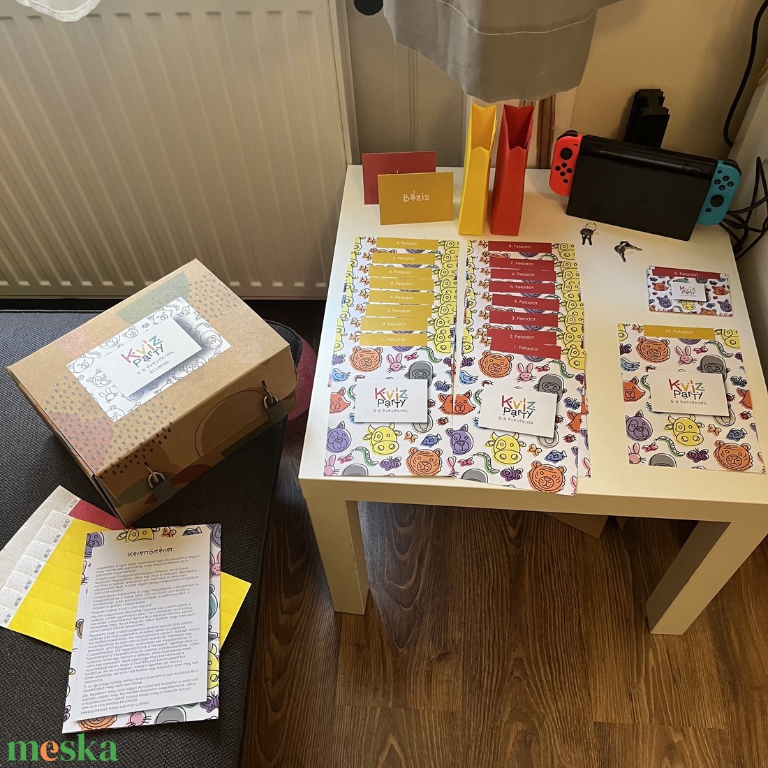 Kvíz Party  Állatok témájú kincskereső játékcsomag 68 éves szülinapi zsúrra, komplett 90 perces program - játék & sport - készségfejlesztő és logikai játék - logikai játékok - Meska.hu