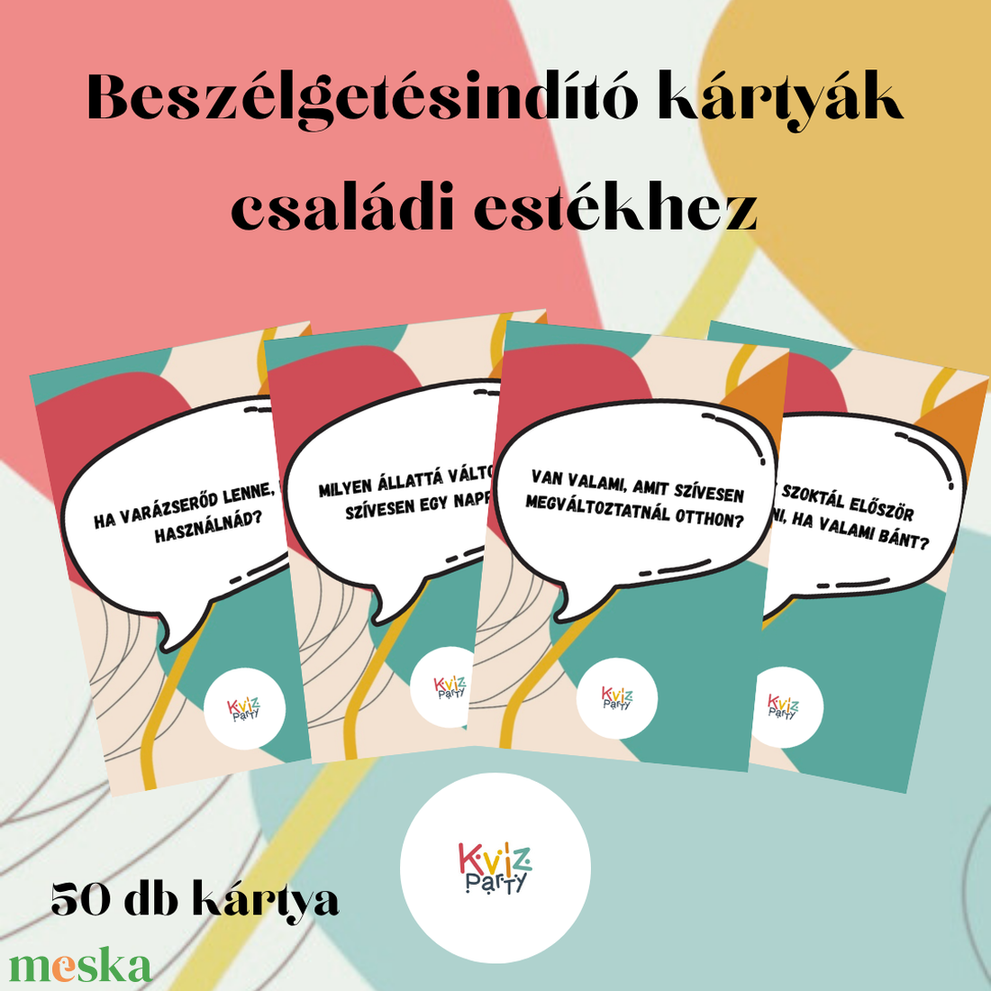 Beszélgetésindító kártyák-családi estékhez - játék & sport - táblajáték és kártyajáték - kártya - Meska.hu