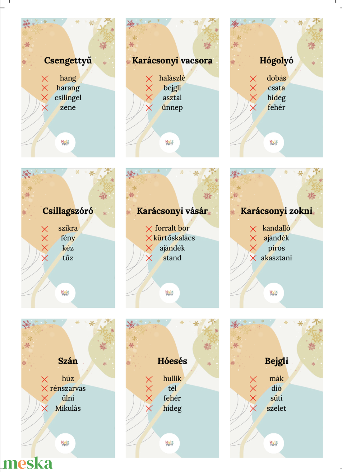 Karácsonyi Játékcsomag- Családi élmény az ünnepekhez( Letölthető, nyomtataható) - játék & sport - táblajáték és kártyajáték - társasjátékok - Meska.hu