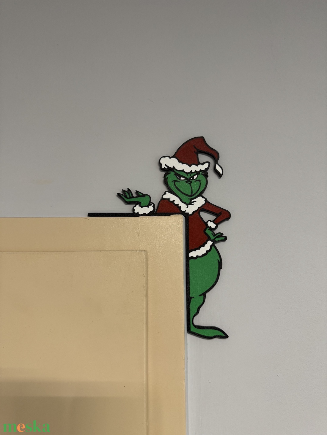 Grincs témájú ajtódísz  Karácsonyi dekoráció - karácsony - adventi díszek - adventi ajtódísz - Meska.hu