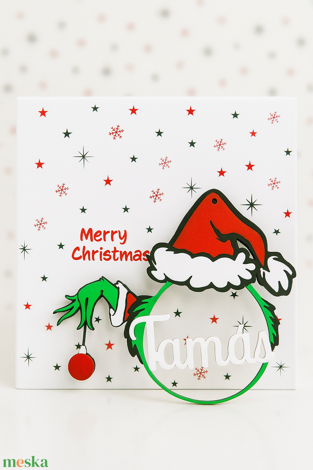 Grincs karácsonyfadísz  személyre szabható névvel - karácsony - karácsonyi lakásdekoráció - karácsonyfadíszek - Meska.hu