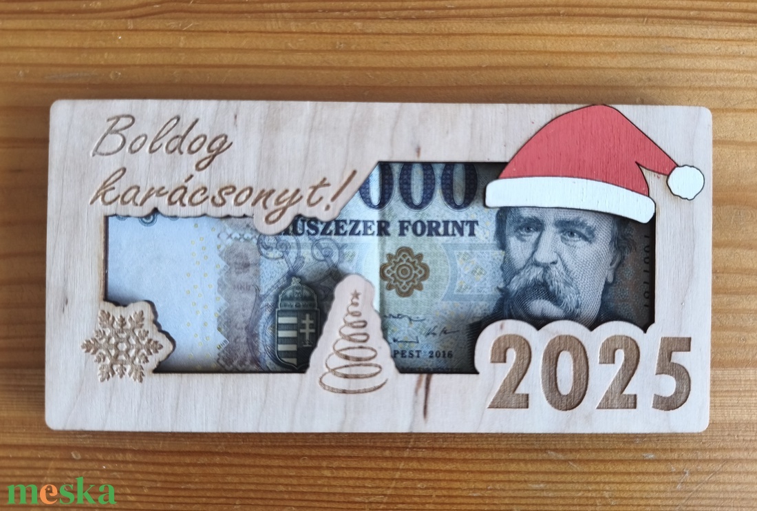 Karácsonyi pénzátadó doboz 20000 forintos címlethez - otthon & életmód - papír, írószer - ajándékozás kellékei - ajándékzsák, csomagolás - Meska.hu