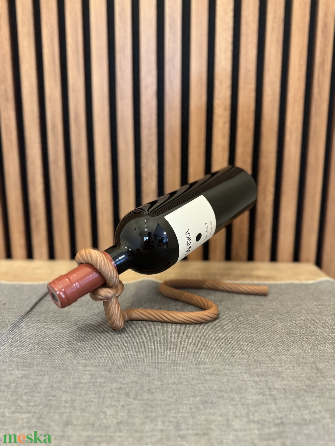 3D nyomtatott lebegő borosüveg tartó � kötél design - otthon & életmód - konyhafelszerelés, tálalás - tálalás - bortartó - Meska.hu