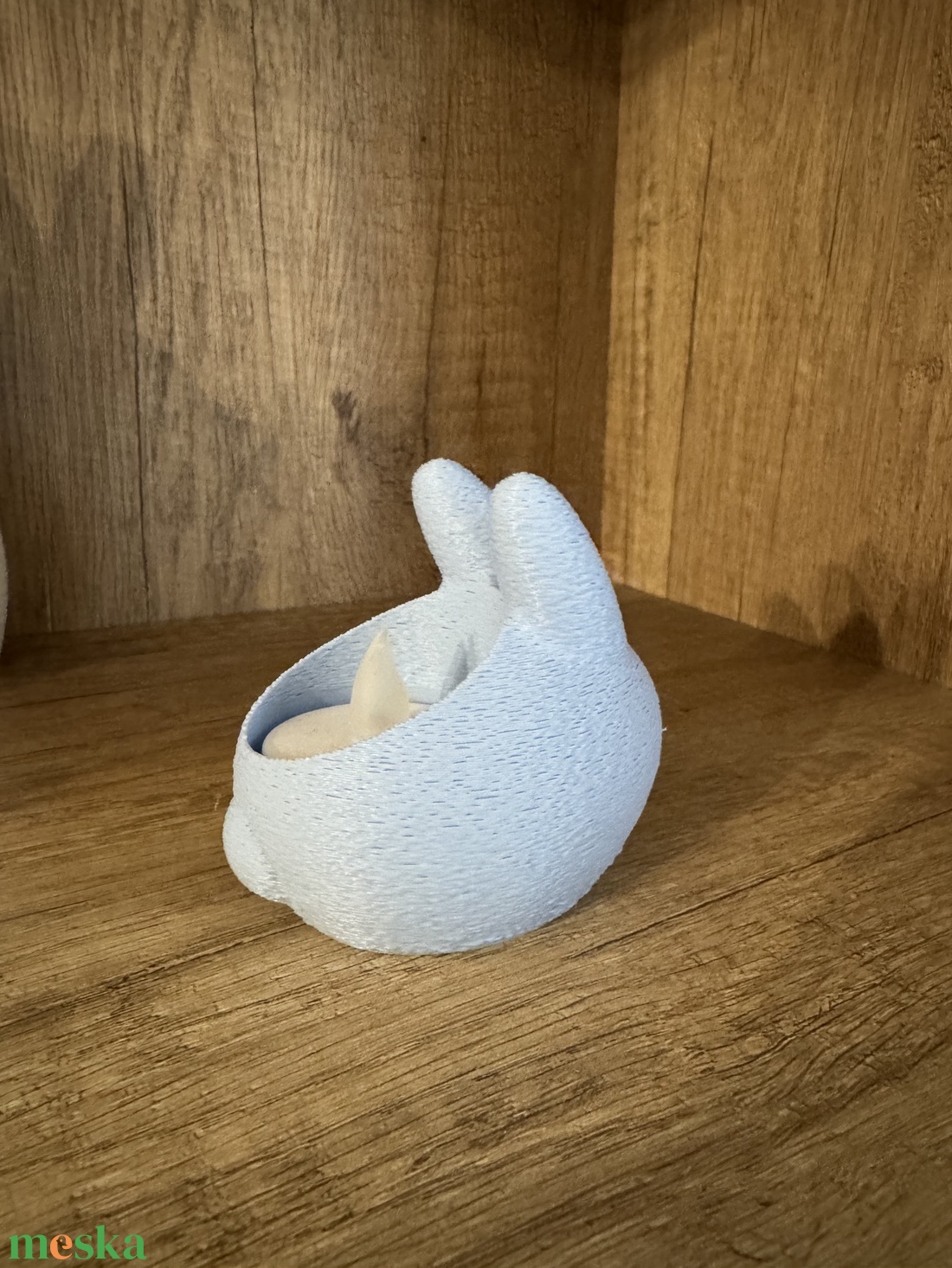 Nyuszis mécsestartó - ünnepi díszek, dekorációk - húsvéti díszek és dekorációk - húsvéti asztaldíszek - Meska.hu