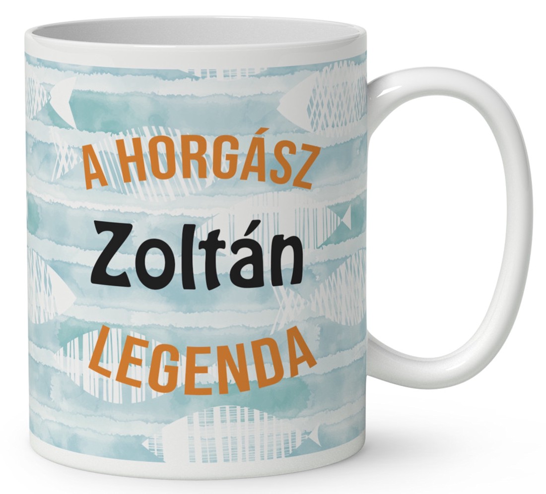 Névvel kérhető - Boldog horgász manó mintás bögre - otthon & életmód - konyhafelszerelés, tálalás - tálalás - bögre & csésze - Meska.hu