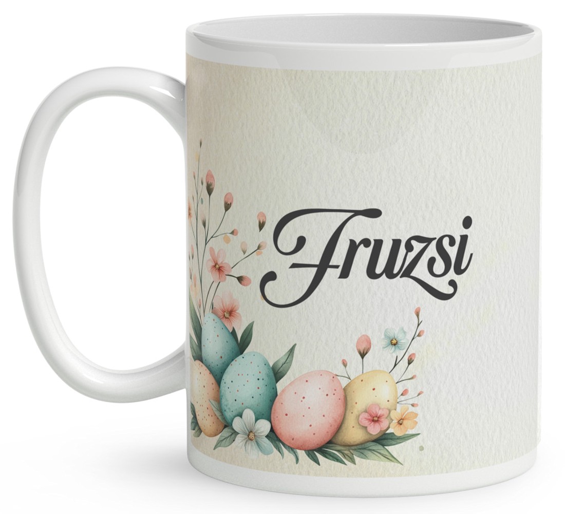 Névvel kérhető - Vintage Húsvéti nyuszi virággal mintás bögre - otthon & életmód - konyhafelszerelés, tálalás - tálalás - bögre & csésze - Meska.hu