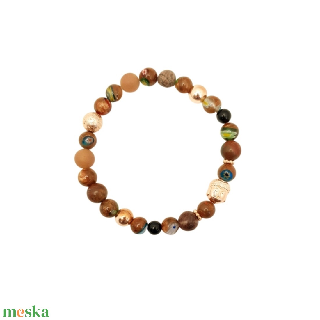 Rosegold buddha fejes homokkő ásványkarkötő - ékszer - karkötő - ásványkarkötő - Meska.hu Rosegold buddha fejes homokkő ásványkarkötő - ékszer - karkötő - ásványkarkötő - Meska.hu