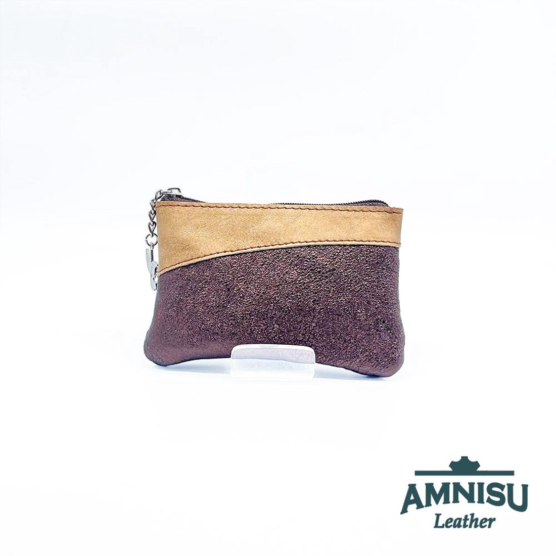 Sötétbarna - sötét arany ívelt egy cipzáras kulcstartó C9001 - táska & tok - kulcstartó & táskadísz - kulcstartó - Meska.hu