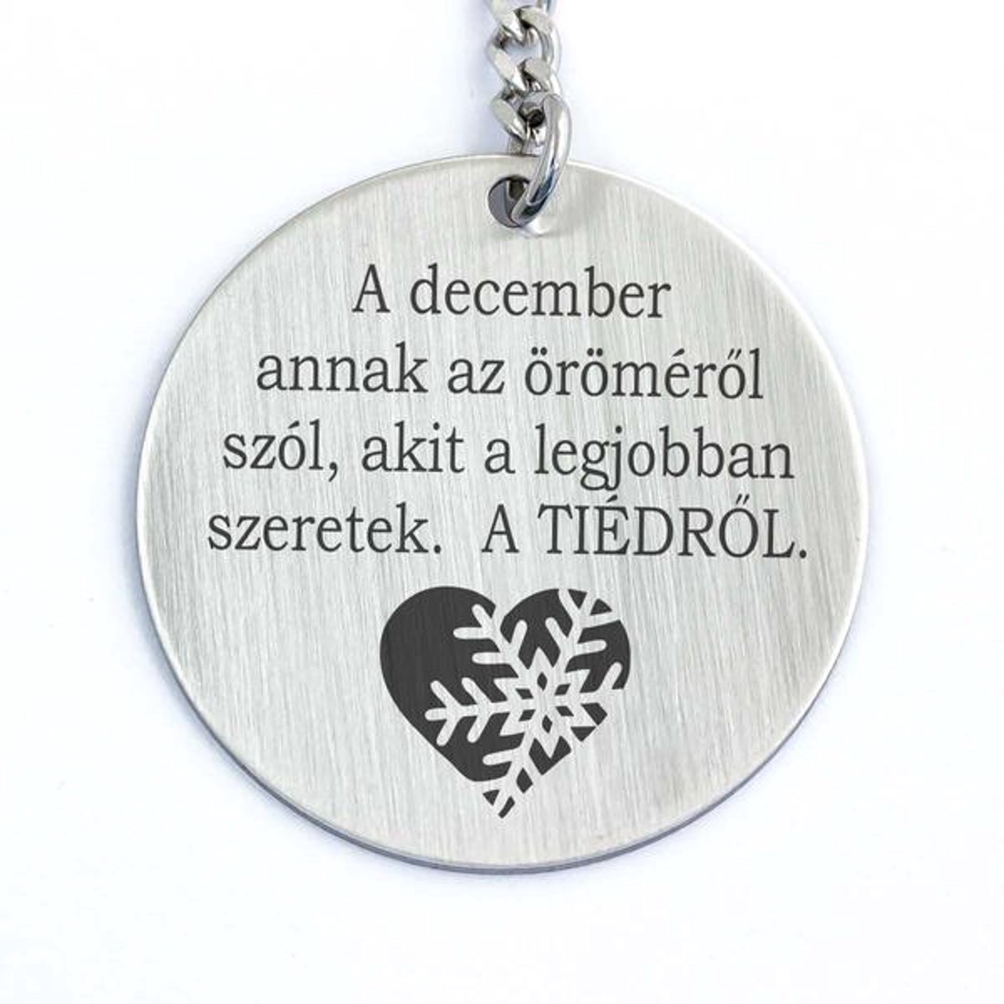 December öröméről szól acél medálos kulcstartó - táska & tok - kulcstartó & táskadísz - kulcstartó - Meska.hu