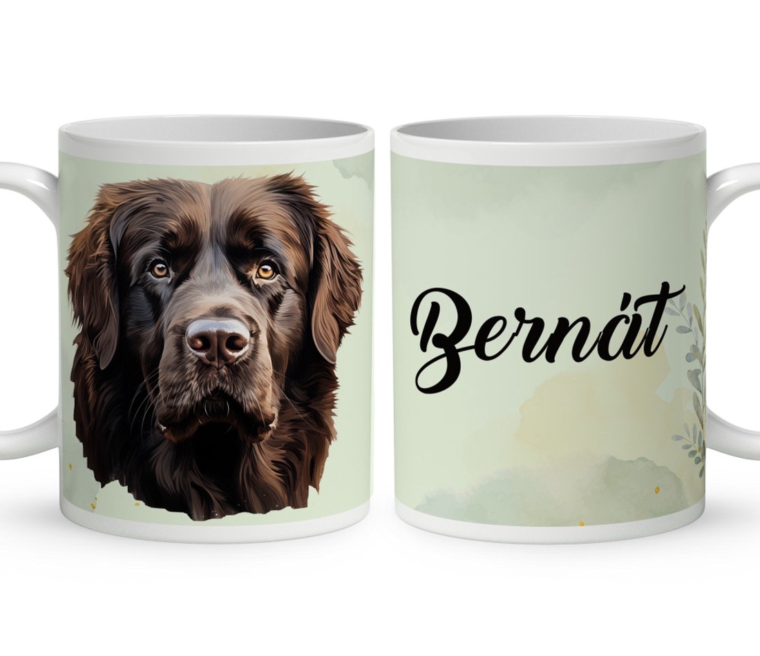 Névvel kérhető - Barna Újfundlandi portré mintás bögre - otthon & életmód - konyhafelszerelés, tálalás - tálalás - bögre & csésze - Meska.hu