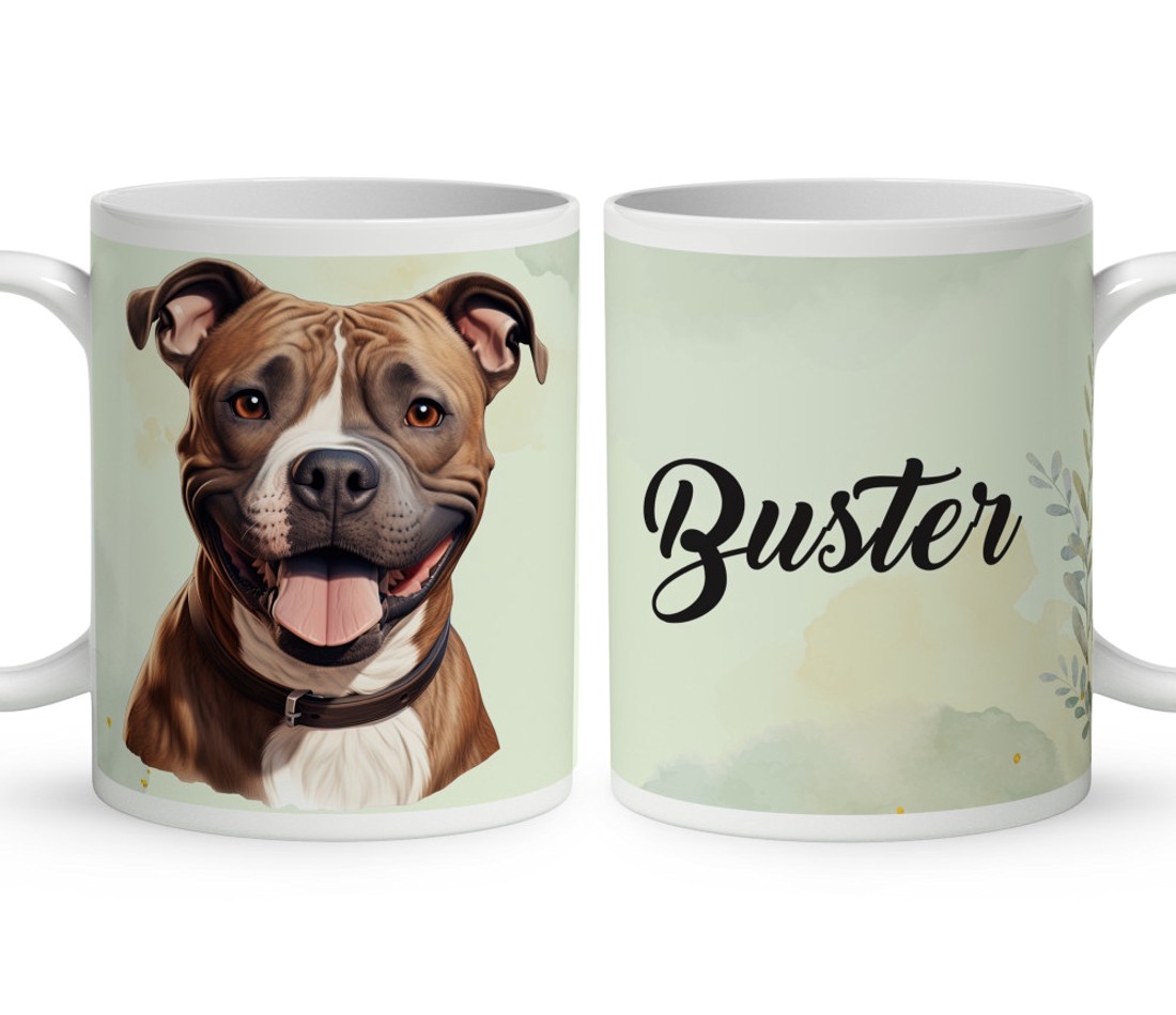 Névvel kérhető - Staffordshire terrier portré mintás bögre - otthon & életmód - konyhafelszerelés, tálalás - tálalás - bögre & csésze - Meska.hu