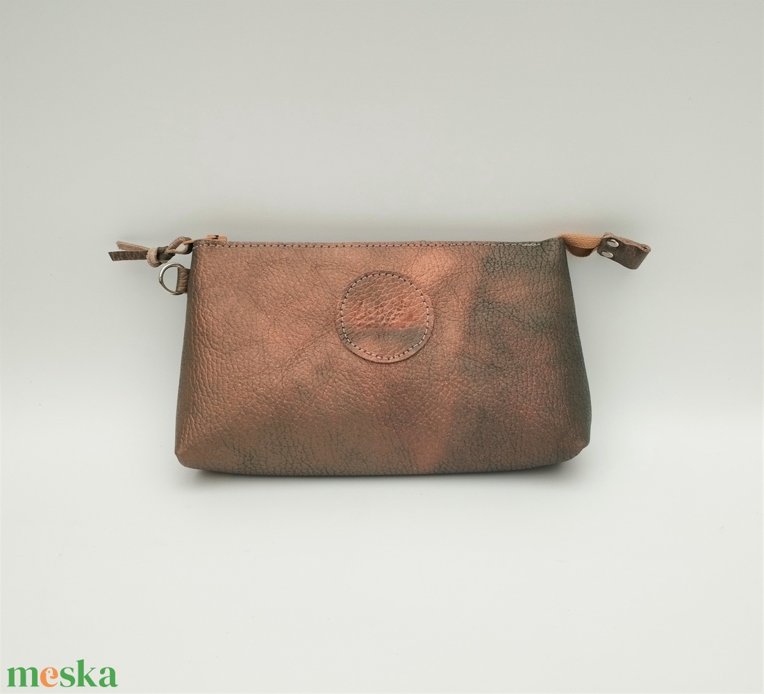 Zöld-bronz színátmenetes bőr cipzáros neszesszer Barchetta 021 Max - táska & tok - neszesszer - Meska.hu