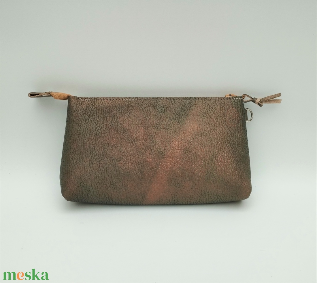 Zöld-bronz színátmenetes bőr cipzáros neszesszer Barchetta 021 Max - táska & tok - neszesszer - Meska.hu