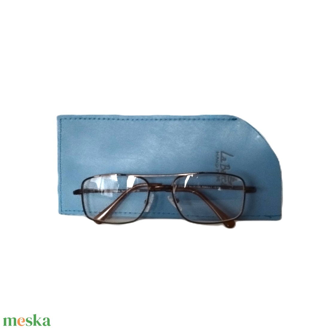 Világoskék bőr szemüvegtok Oculos 018 M - táska & tok - pénztárca & más tok - szemüvegtok - Meska.hu