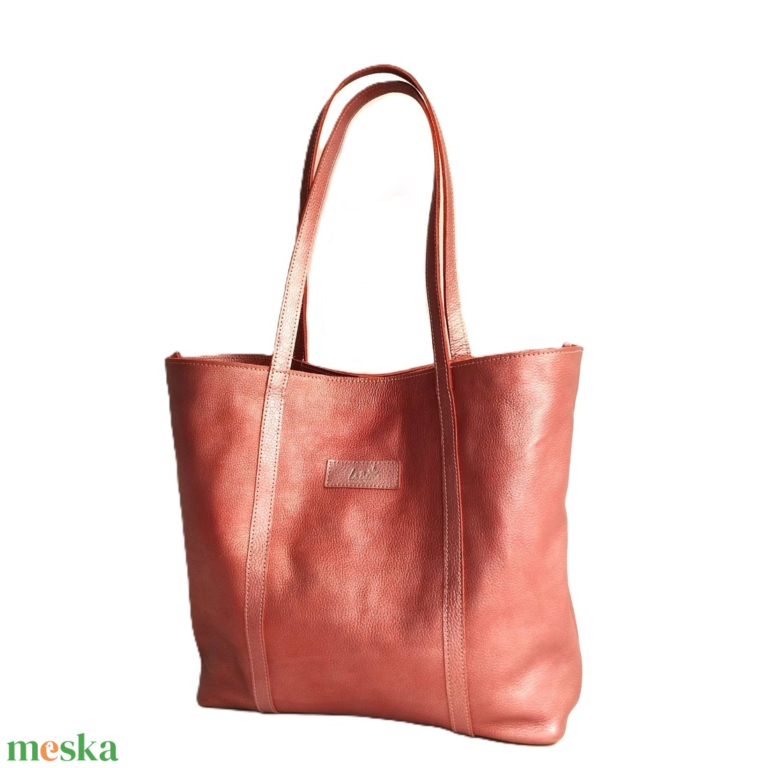 Rózsaszín shopper táska bőrből külön is használható betéttel Granada 010 Extra - táska & tok - bevásárlás & shopper táska - shopper, textiltáska, szatyor - Meska.hu