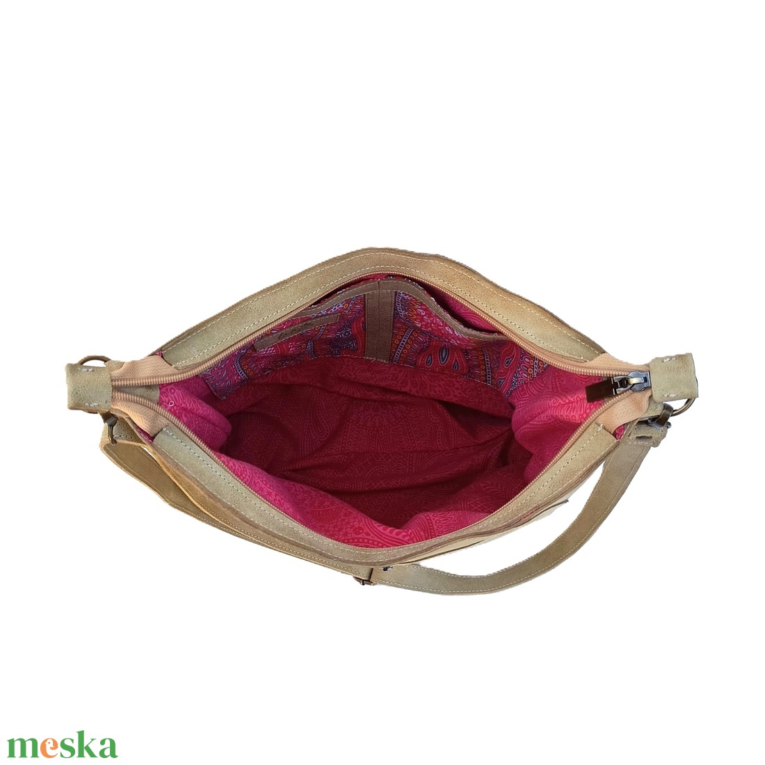 Bézs bőr válltáska - GONDOLA 028 - táska & tok - kézitáska & válltáska - válltáska - Meska.hu