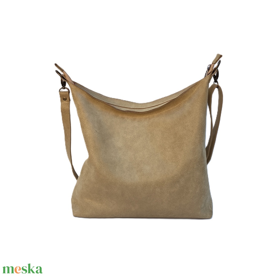 Bézs bőr válltáska - GONDOLA 028 - táska & tok - kézitáska & válltáska - válltáska - Meska.hu