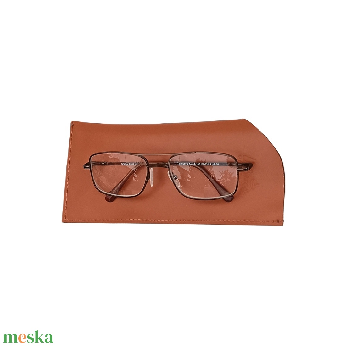 Selyemfényű barna bőr szemüvegtok Oculos 032 M - táska & tok - pénztárca & más tok - szemüvegtok - Meska.hu