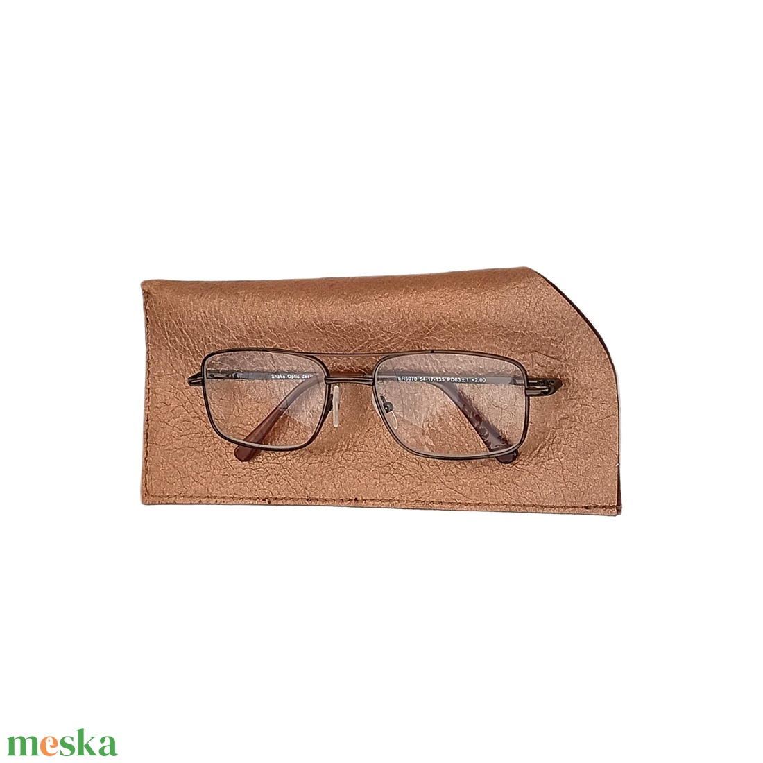 Mézbarna bőr szemüvegtok Oculos 034 M - táska & tok - pénztárca & más tok - szemüvegtok - Meska.hu