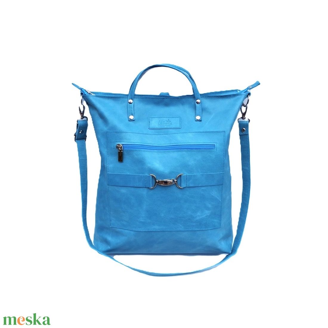 Világoskék bőr válltáska és hátizsák City L 010 - táska & tok - variálható táska - Meska.hu