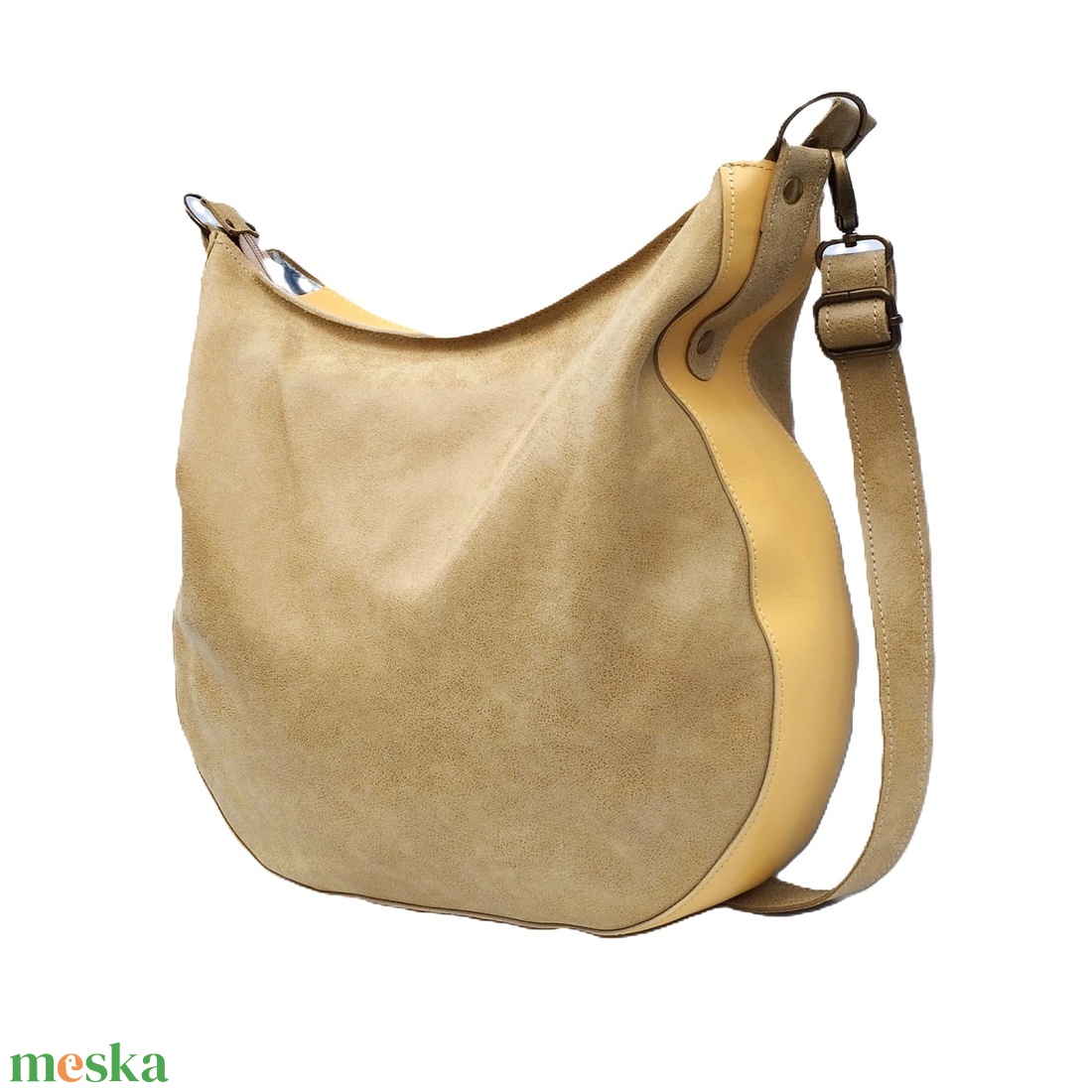 Sárga bőr válltáska tárcával Gondola 024 - táska & tok - kézitáska & válltáska - válltáska - Meska.hu