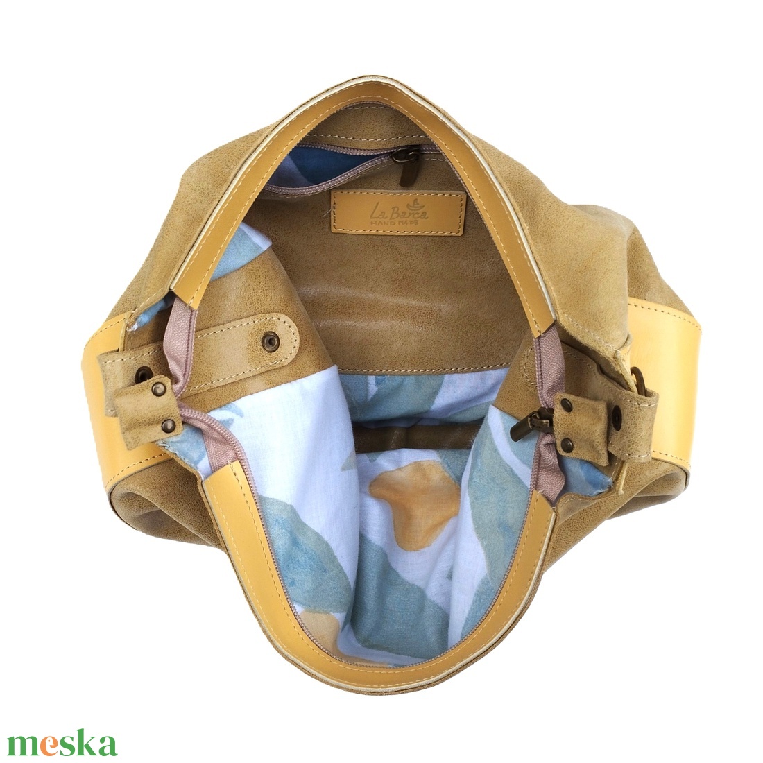 Sárga bőr válltáska tárcával Gondola 024 - táska & tok - kézitáska & válltáska - válltáska - Meska.hu