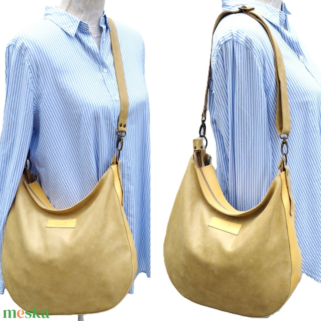 Sárga bőr válltáska tárcával Gondola 024 - táska & tok - kézitáska & válltáska - válltáska - Meska.hu