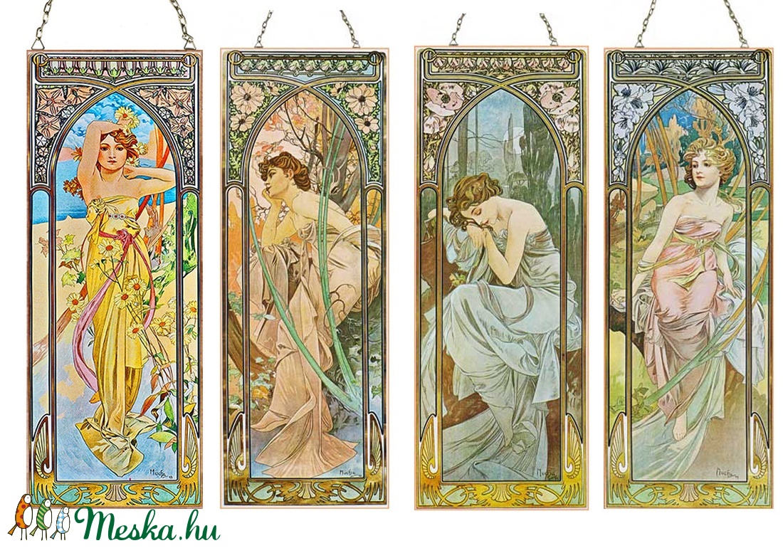 Alphonse Mucha-Napszakok (garnitúra) -  - Meska.hu
