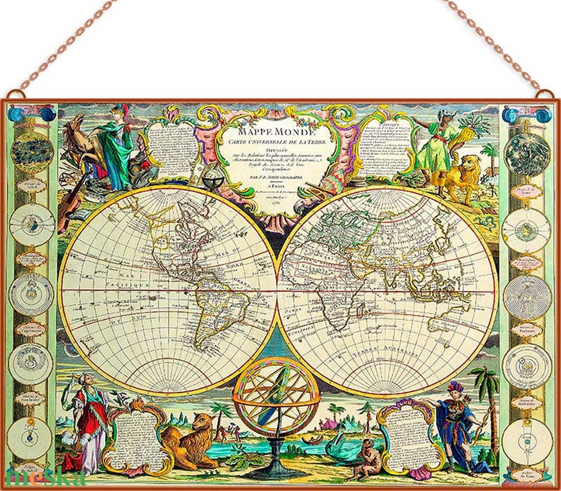Antik térkép III - otthon & életmód - dekoráció - kép & falikép - üvegkép - Meska.hu