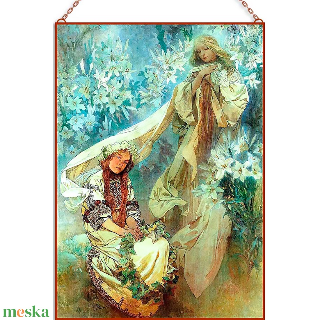 Alfons Mucha - Madonna of the lilies - otthon & életmód - dekoráció - kép & falikép - üvegkép - Meska.hu Alfons Mucha - Madonna of the lilies - otthon & életmód - dekoráció - kép & falikép - üvegkép - Meska.hu