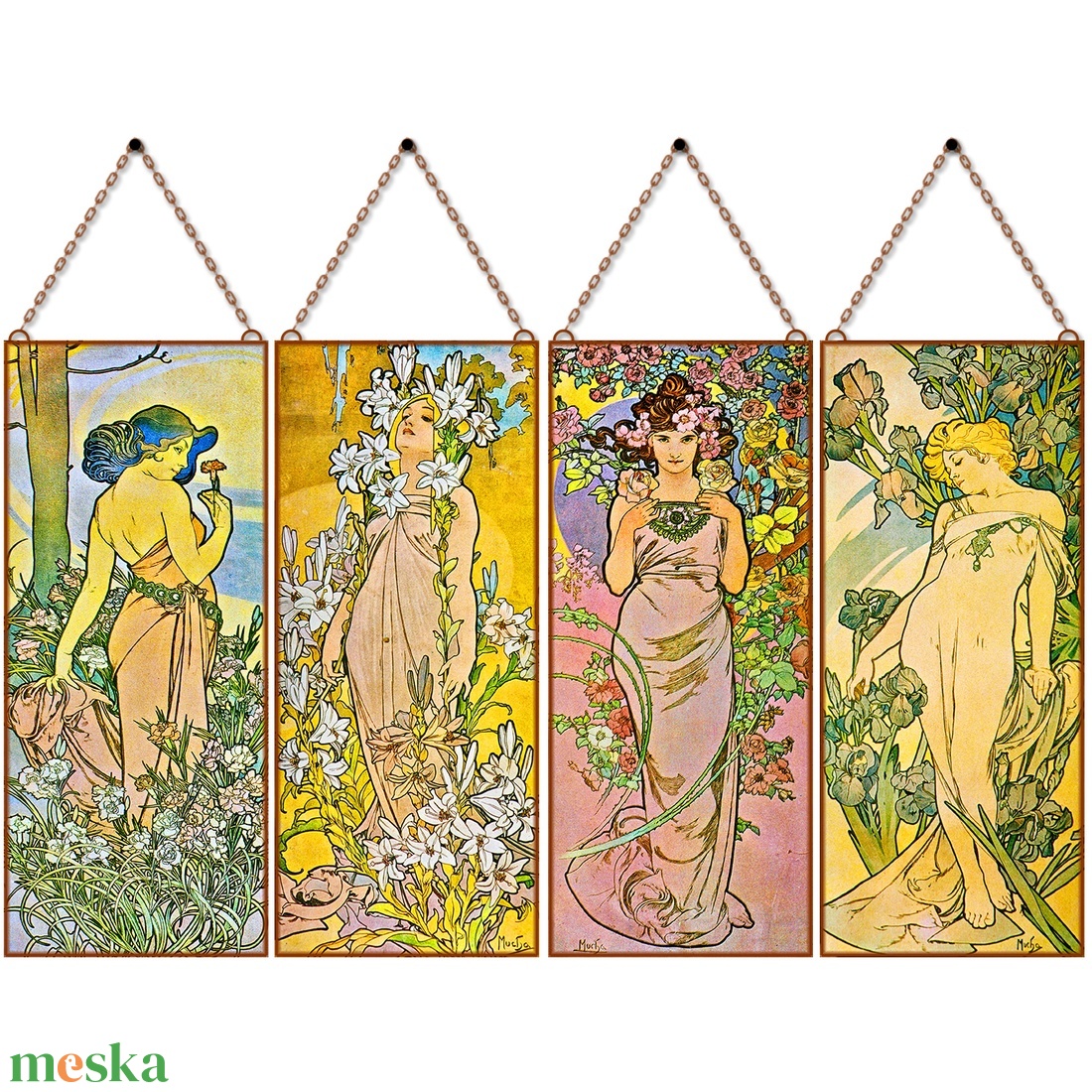 Alfons Mucha-Virágok (garnitúra) - otthon & életmód - dekoráció - kép & falikép - üvegkép - Meska.hu Alfons Mucha-Virágok (garnitúra) - otthon & életmód - dekoráció - kép & falikép - üvegkép - Meska.hu