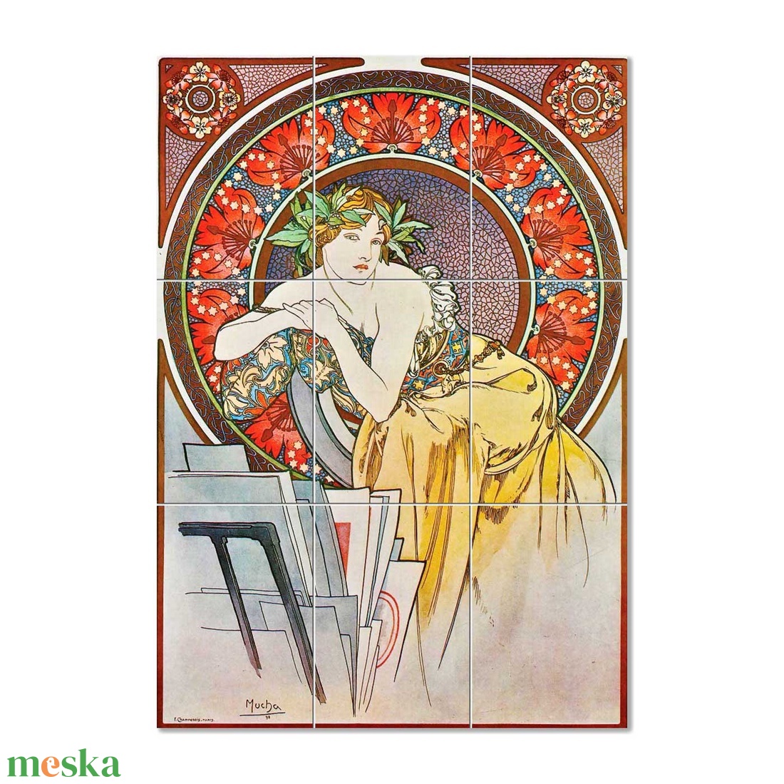 Alfons Mucha - Festészet kerámia mozaik - otthon & életmód - dekoráció - kép & falikép - táblakép - Meska.hu Alfons Mucha - Festészet kerámia mozaik - otthon & életmód - dekoráció - kép & falikép - táblakép - Meska.hu