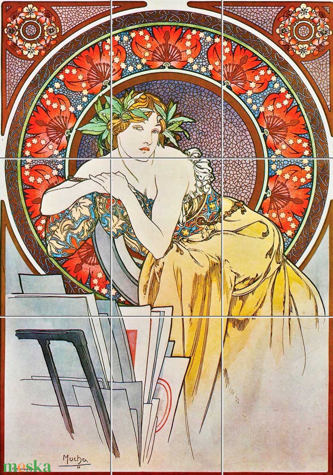 Alfons Mucha - Festészet kerámia mozaik - otthon & életmód - dekoráció - kép & falikép - táblakép - Meska.hu Alfons Mucha - Festészet kerámia mozaik - otthon & életmód - dekoráció - kép & falikép - táblakép - Meska.hu