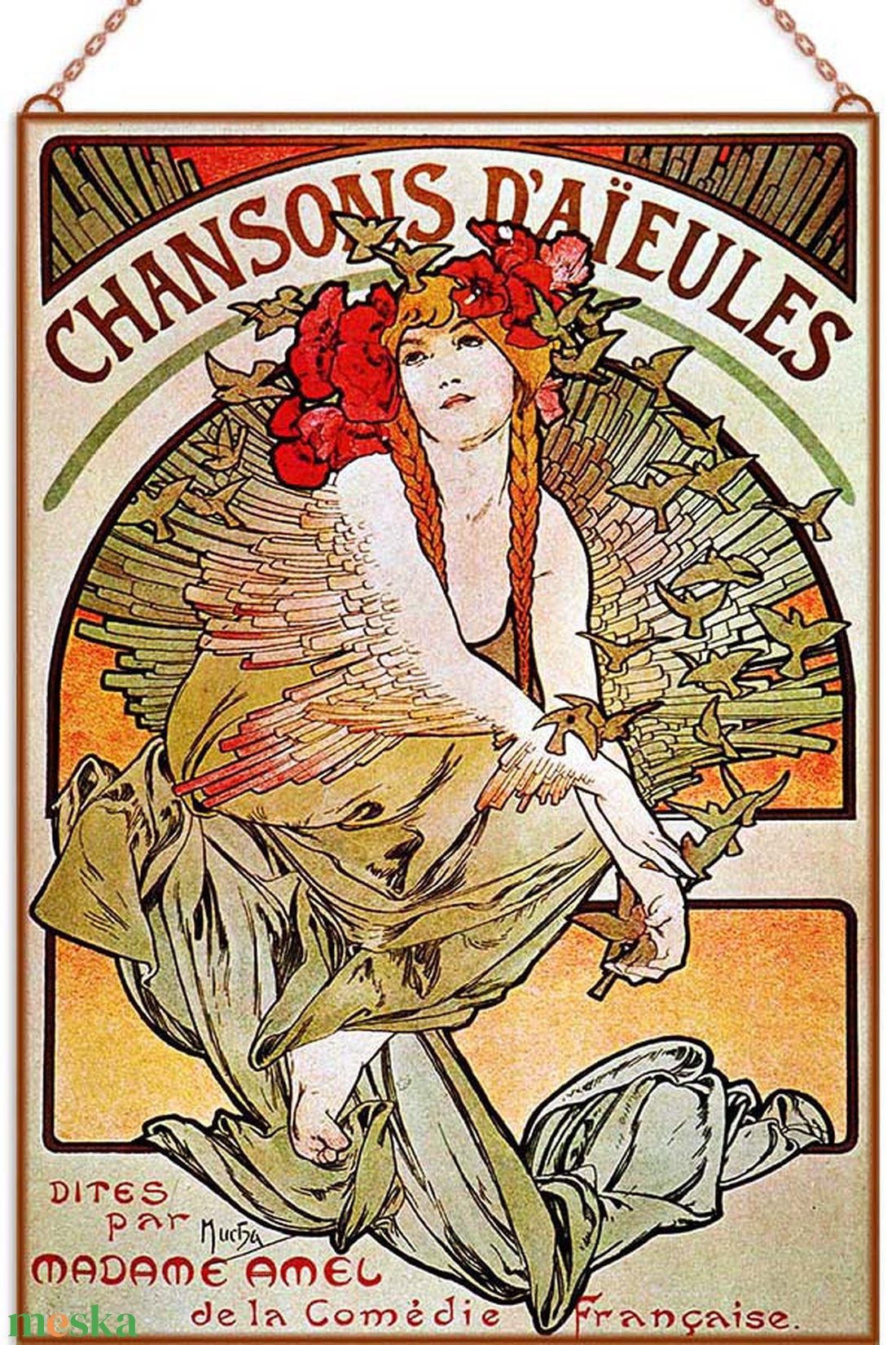Alfons Mucha üvegkép - Chansons - otthon & életmód - dekoráció - kép & falikép - üvegkép - Meska.hu Alfons Mucha üvegkép - Chansons - otthon & életmód - dekoráció - kép & falikép - üvegkép - Meska.hu
