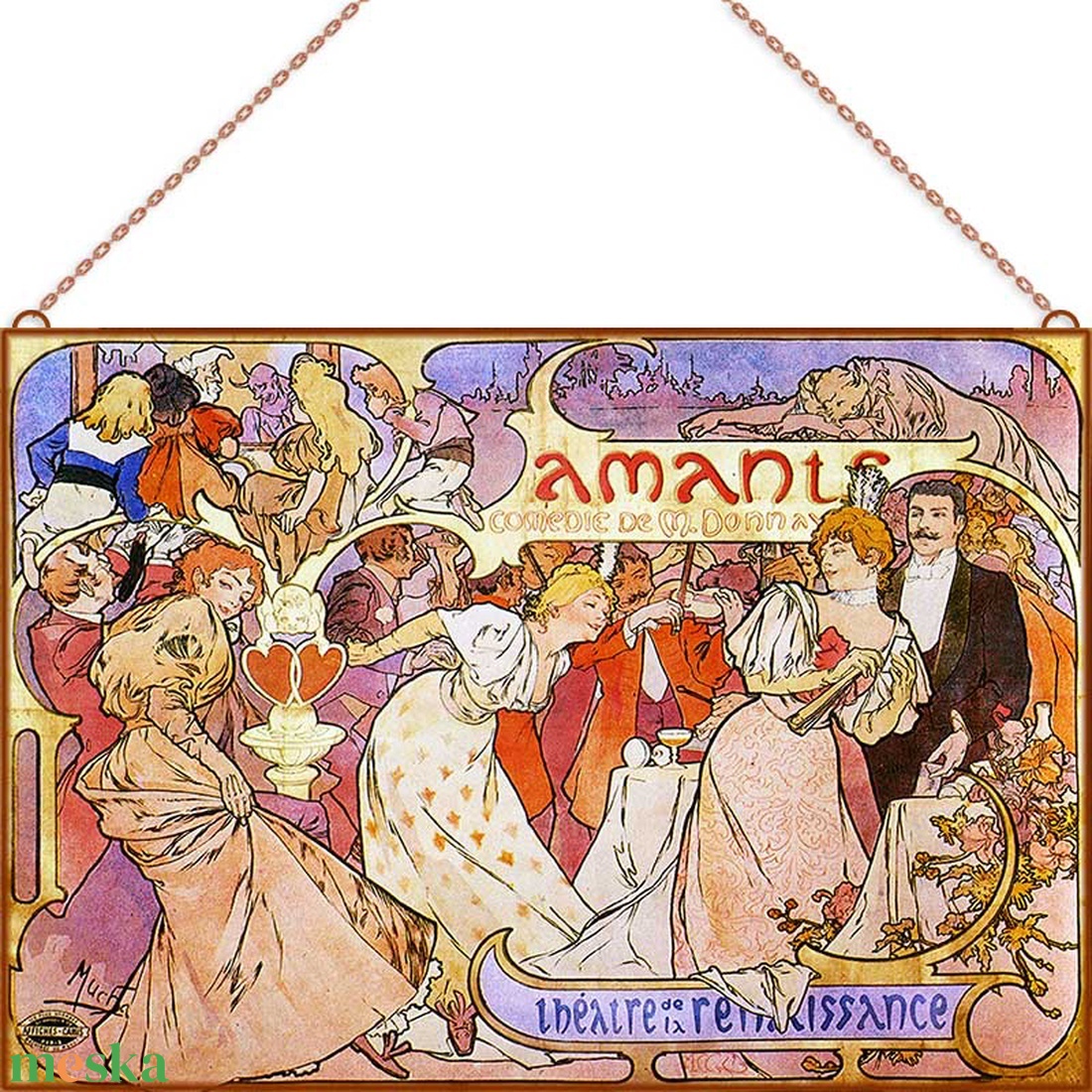 Alfons Mucha üvegkép - Amants - otthon & életmód - dekoráció - kép & falikép - üvegkép - Meska.hu Alfons Mucha üvegkép - Amants - otthon & életmód - dekoráció - kép & falikép - üvegkép - Meska.hu
