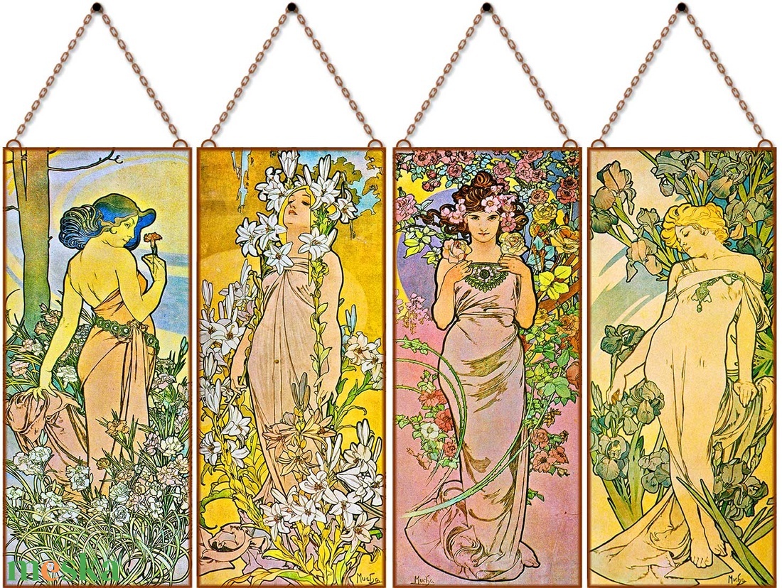 Alfons Mucha-Virágok (garnitúra) - otthon & életmód - dekoráció - kép & falikép - üvegkép - Meska.hu Alfons Mucha-Virágok (garnitúra) - otthon & életmód - dekoráció - kép & falikép - üvegkép - Meska.hu