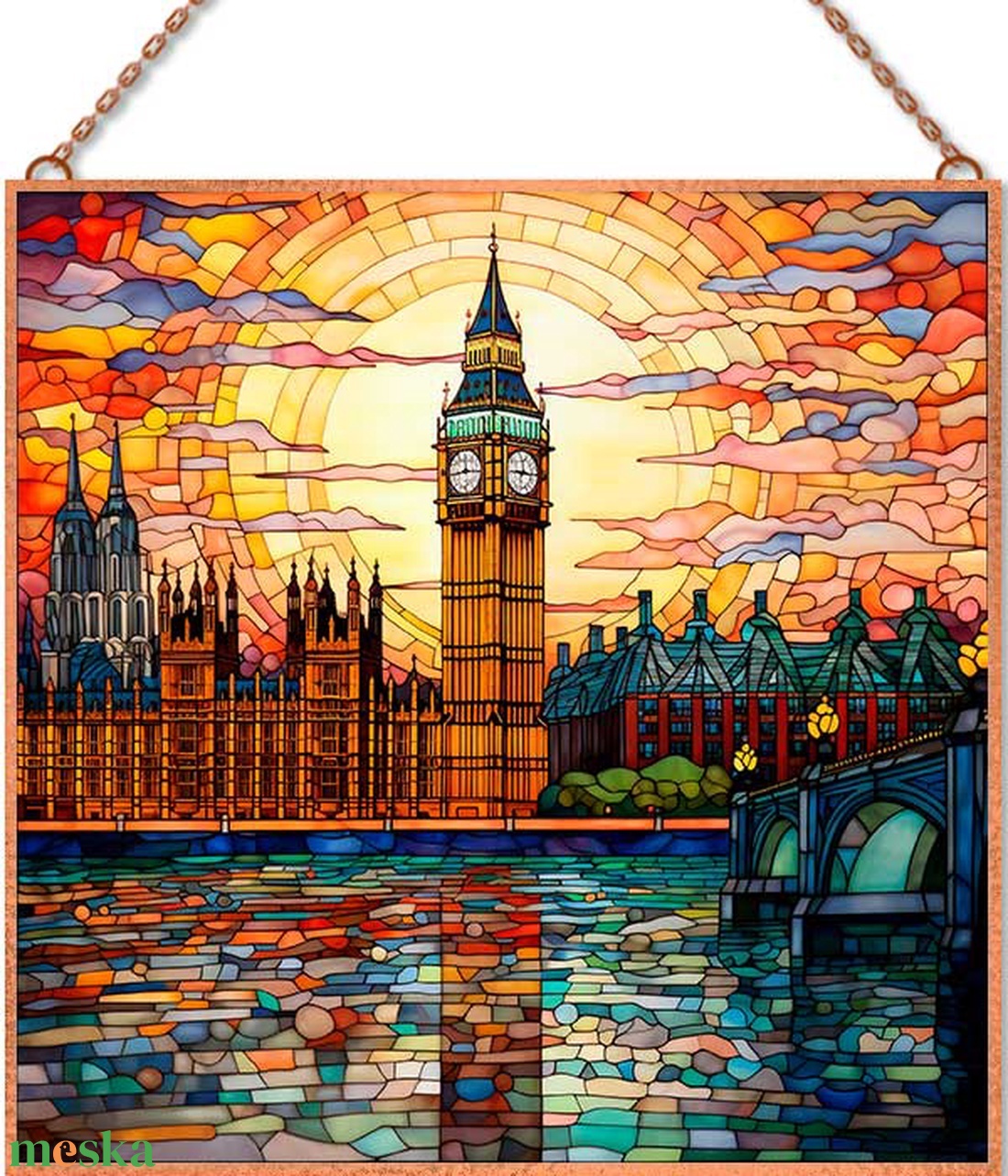 London - Ólomüveg stílusú üvegkép - otthon & életmód - dekoráció - kép & falikép - üvegkép - Meska.hu London - Ólomüveg stílusú üvegkép - otthon & életmód - dekoráció - kép & falikép - üvegkép - Meska.hu