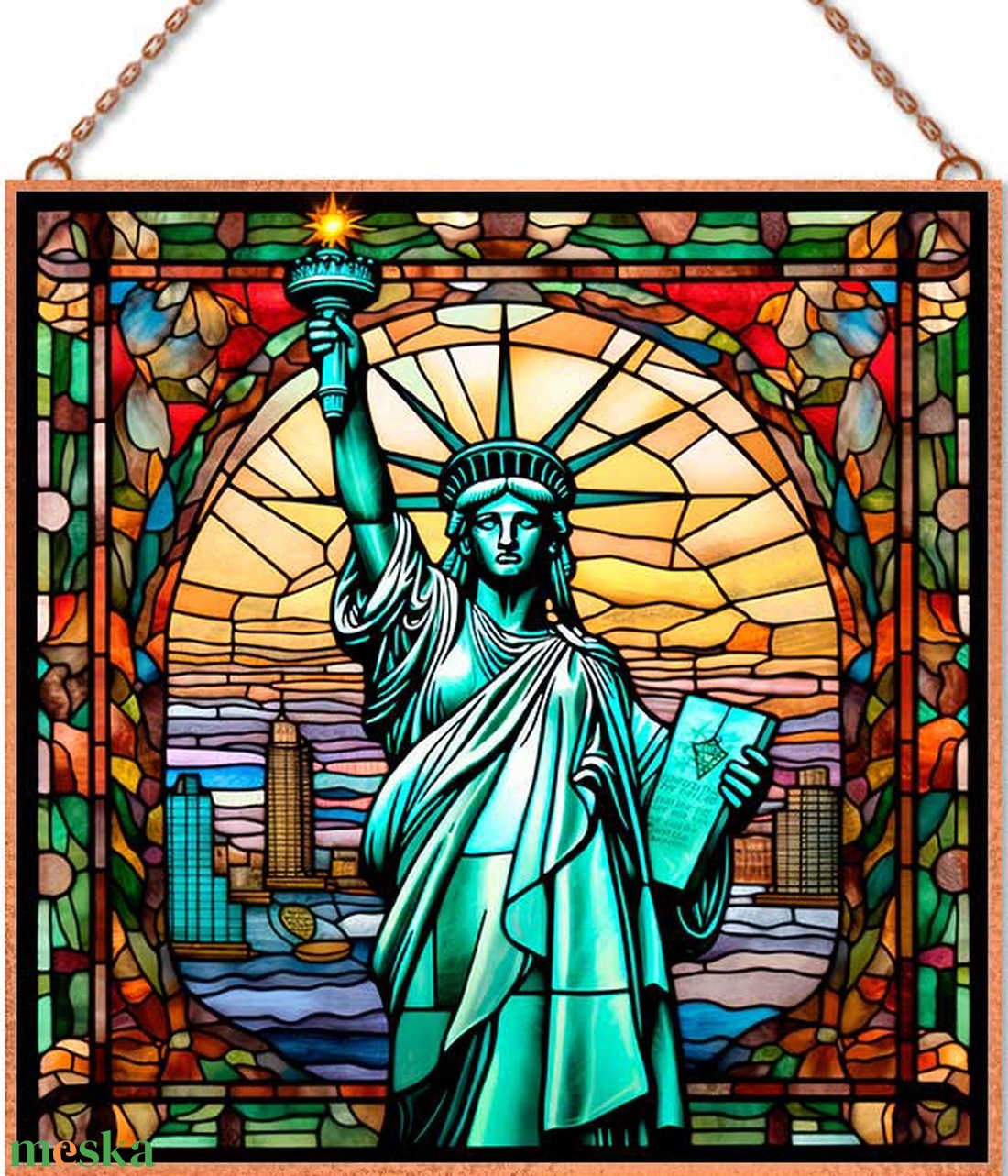 New York - Ólomüveg stílusú üvegkép - otthon & életmód - dekoráció - kép & falikép - üvegkép - Meska.hu New York - Ólomüveg stílusú üvegkép - otthon & életmód - dekoráció - kép & falikép - üvegkép - Meska.hu