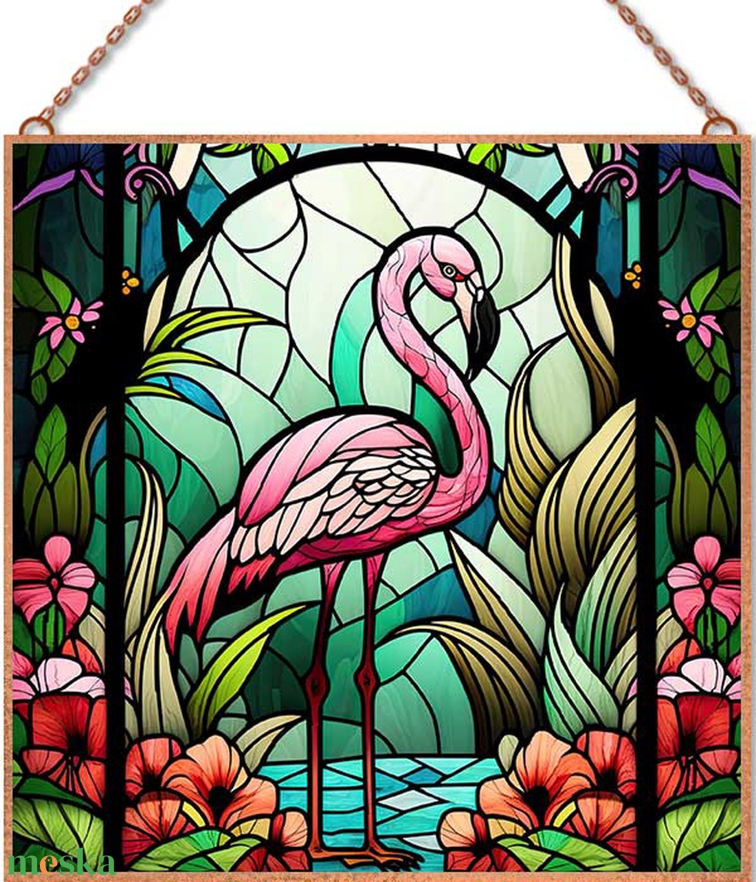 Flamingó - Ólomüveg stílusú üvegkép - otthon & életmód - dekoráció - kép & falikép - üvegkép - Meska.hu Flamingó - Ólomüveg stílusú üvegkép - otthon & életmód - dekoráció - kép & falikép - üvegkép - Meska.hu