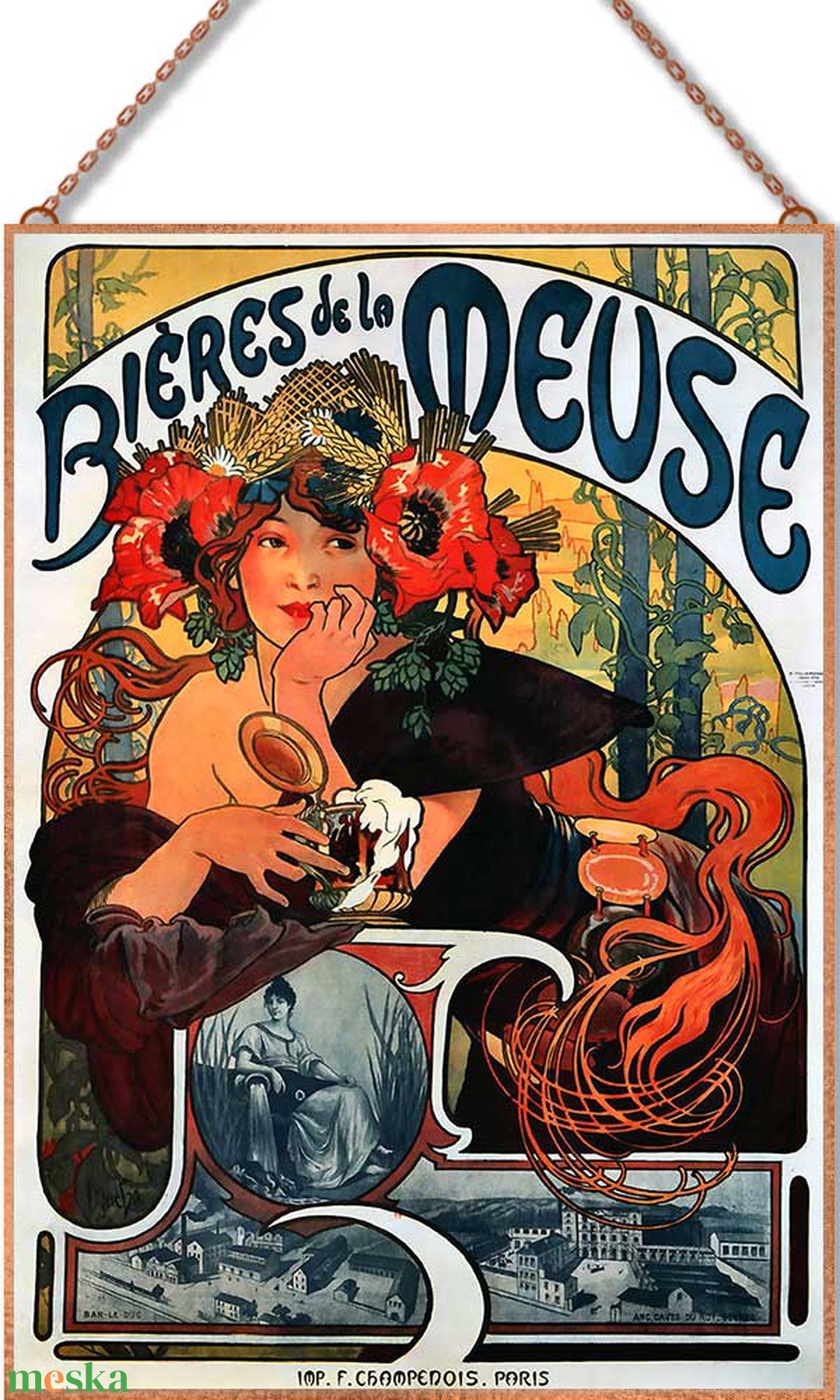 Alfons Mucha - Biéres de la Meuse üvegkép - otthon & életmód - dekoráció - kép & falikép - üvegkép - Meska.hu Alfons Mucha - Biéres de la Meuse üvegkép - otthon & életmód - dekoráció - kép & falikép - üvegkép - Meska.hu